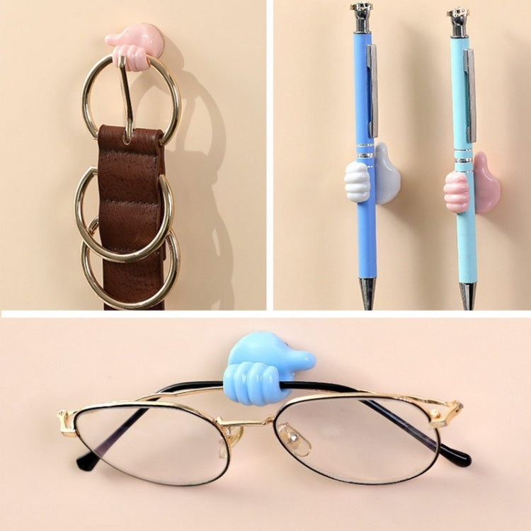 10 PCS Non-punching And Non-marking Adhesive Thumb Hook Cable Organizer, Blue, Yellow, White, Green, Pink, Orange