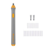 Tenwin 8302 Adjustable Electric Eraser With Rubber Refills For Sketch Drawing Erasing, Black, White, Grey Grey