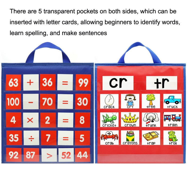 Children Educational Early Education Foldable Desktop Teaching Pocket Chart, Pocket Chart