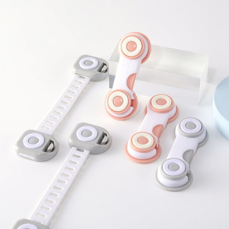 10 PCS Children Household Anti-opening Drawer Door Safety Lock, Short White Gray, Short White Orange, Long White Gray