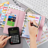 A6 Cash Budget Book Schedule Weekly Plan Monthly Plan Loose-leaf Notepad, White, Pink, Blue, Purple, Green