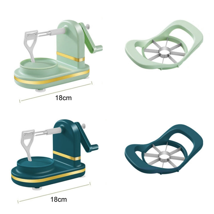 Hand Crank Fruit Peeler Apple Divider Dicer, Dark Green, Light Green