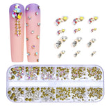 12 Grid Flat Bottom Shaped Nail Rhinestones Nail Decoration, 01, 02, 03, 04, 05, 06, 07, 08, 10, 11, 12, 13, 14, 15, 16, 18, 19, 20, 21, 22, 23, 24, 25, 26, 28 01
