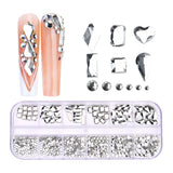 12 Grid Flat Bottom Shaped Nail Rhinestones Nail Decoration, 01, 02, 03, 04, 05, 06, 07, 08, 10, 11, 12, 13, 14, 15, 16, 18, 19, 20, 21, 22, 23, 24, 25, 26, 28 03