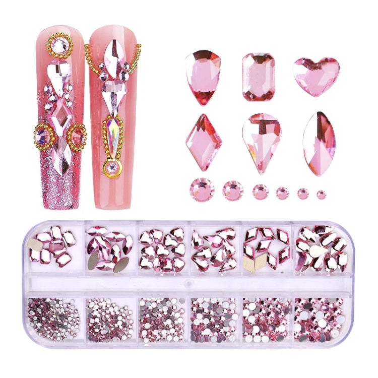 12 Grid Flat Bottom Shaped Nail Rhinestones Nail Decoration, 01, 02, 03, 04, 05, 06, 07, 08, 10, 11, 12, 13, 14, 15, 16, 18, 19, 20, 21, 22, 23, 24, 25, 26, 28 07