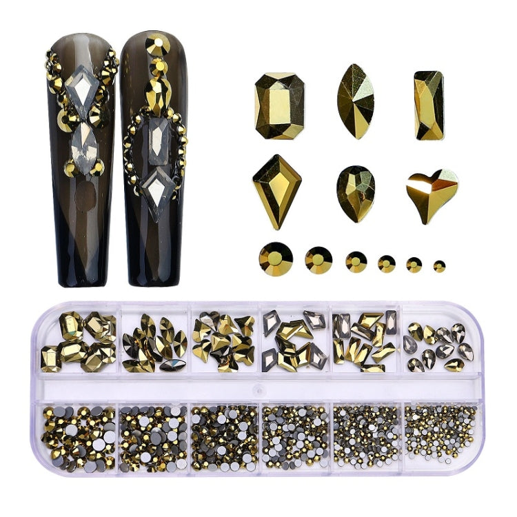 12 Grid Flat Bottom Shaped Nail Rhinestones Nail Decoration, 01, 02, 03, 04, 05, 06, 07, 08, 10, 11, 12, 13, 14, 15, 16, 18, 19, 20, 21, 22, 23, 24, 25, 26, 28 13