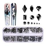 12 Grid Flat Bottom Shaped Nail Rhinestones Nail Decoration, 01, 02, 03, 04, 05, 06, 07, 08, 10, 11, 12, 13, 14, 15, 16, 18, 19, 20, 21, 22, 23, 24, 25, 26, 28 14
