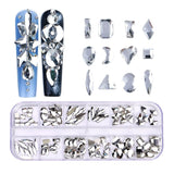 12 Grid Flat Bottom Shaped Nail Rhinestones Nail Decoration, 01, 02, 03, 04, 05, 06, 07, 08, 10, 11, 12, 13, 14, 15, 16, 18, 19, 20, 21, 22, 23, 24, 25, 26, 28 19