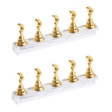 2 PCS Nail Art Chessboard Holder Nail Sheet Acrylic Base Practice Stand, Pink, Gold, Silver Gold