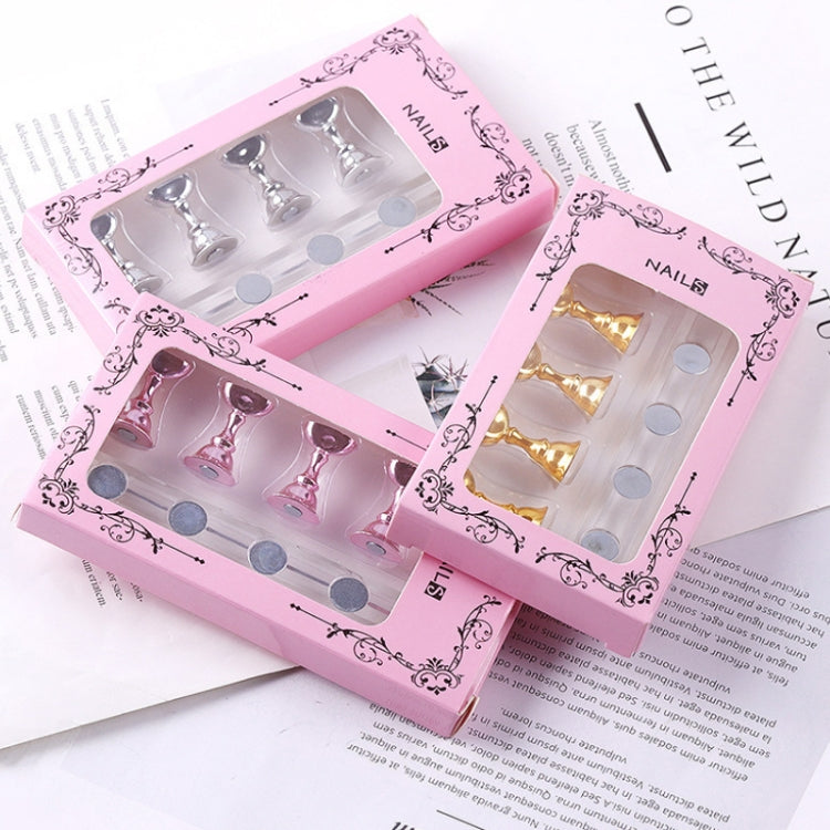 2 PCS Nail Art Chessboard Holder Nail Sheet Acrylic Base Practice Stand, Pink, Gold, Silver