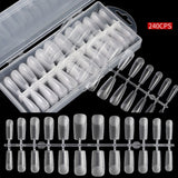 240 PCS Extended Manicure No-Engraving Frosted Thin Nail Piece, WH-106, WH-107, WH-107 Single Number 5-9, WH-108, WH-108 Single Number 5-9, Wh-109, WH-109 Single Number 5-9, WH-110