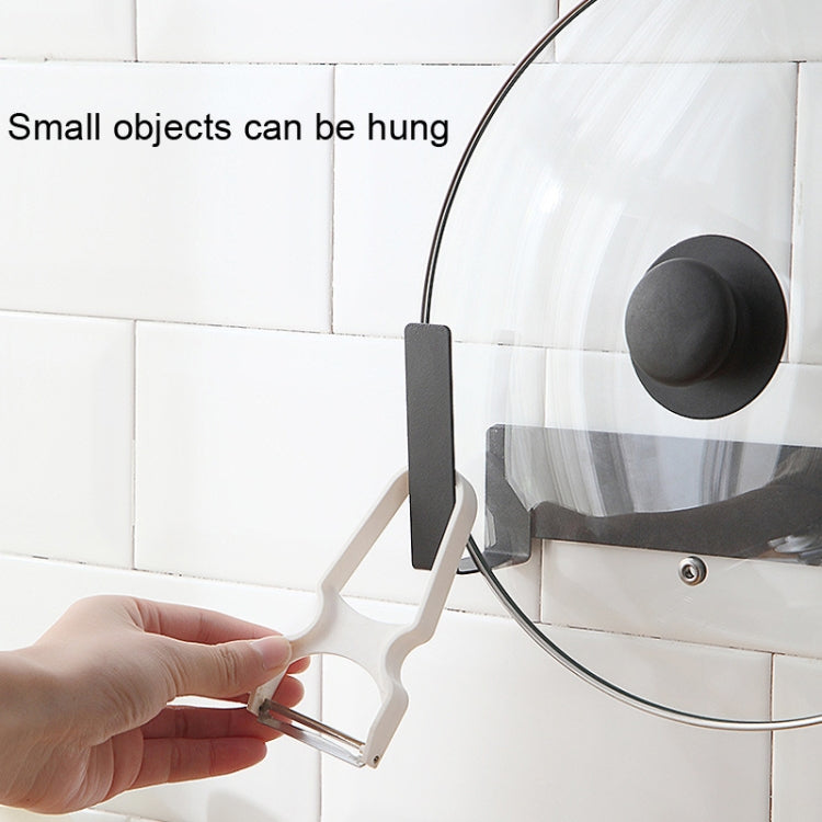 Wall-Mounted Carbon Steel Integrated Pot Lid Holder Kitchen Cutting Board Rack, Black, White