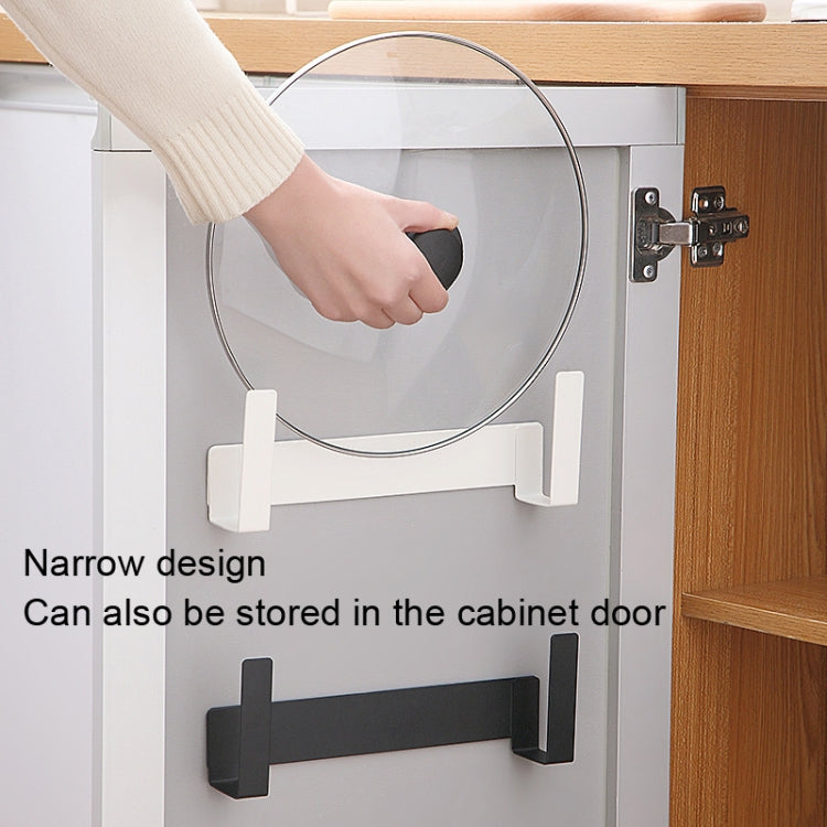 Wall-Mounted Carbon Steel Integrated Pot Lid Holder Kitchen Cutting Board Rack, Black, White