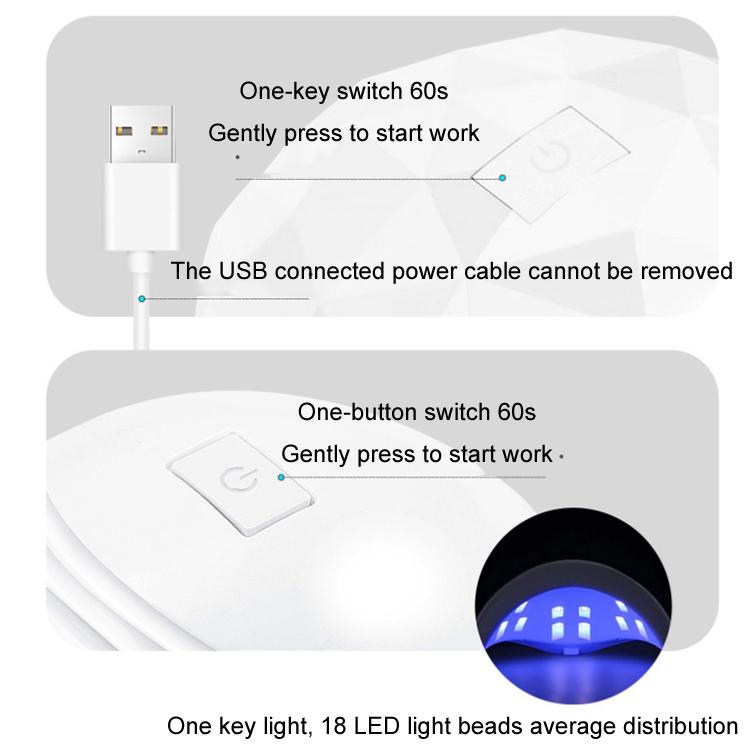 88W UV Ultraviolet Phototherapy USB Manicure Baking Lamp, 801, 802