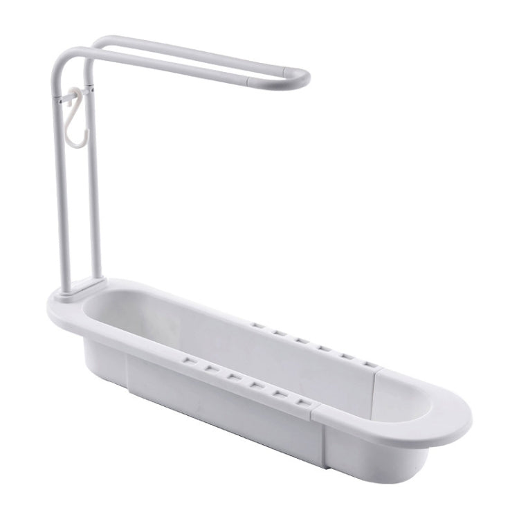 Disassembly With Towel Pole Telescopic Sink Rack, White