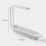 Disassembly With Towel Pole Telescopic Sink Rack, White