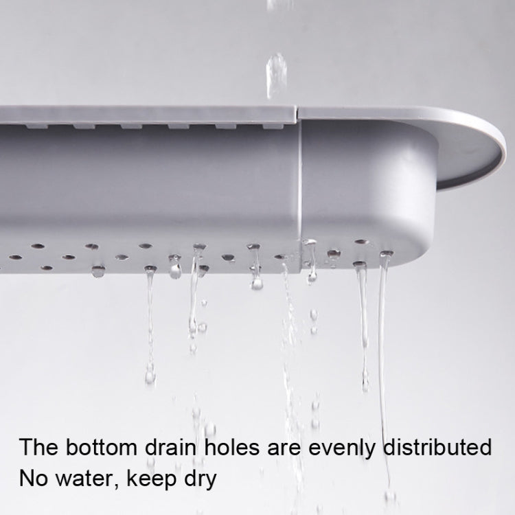 Disassembly With Towel Pole Telescopic Sink Rack, White