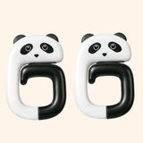 2 PCS Deskside Schoolbag Hook Removable Office Bag Hanger, Panda, Small Pink Cat, Raccoon, Kitten Panda