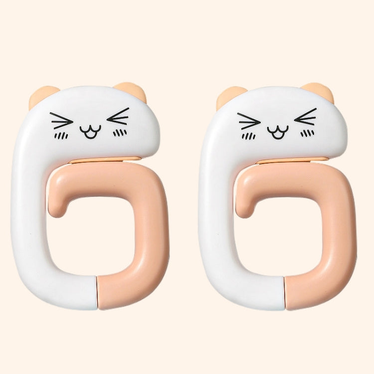 2 PCS Deskside Schoolbag Hook Removable Office Bag Hanger, Panda, Small Pink Cat, Raccoon, Kitten Small Pink Cat