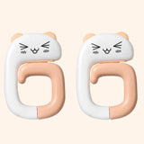 2 PCS Deskside Schoolbag Hook Removable Office Bag Hanger, Panda, Small Pink Cat, Raccoon, Kitten Small Pink Cat