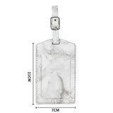 Marbled PU Leather Luggage Tag Oil Edge Sewing With Metal Hardware Buckle