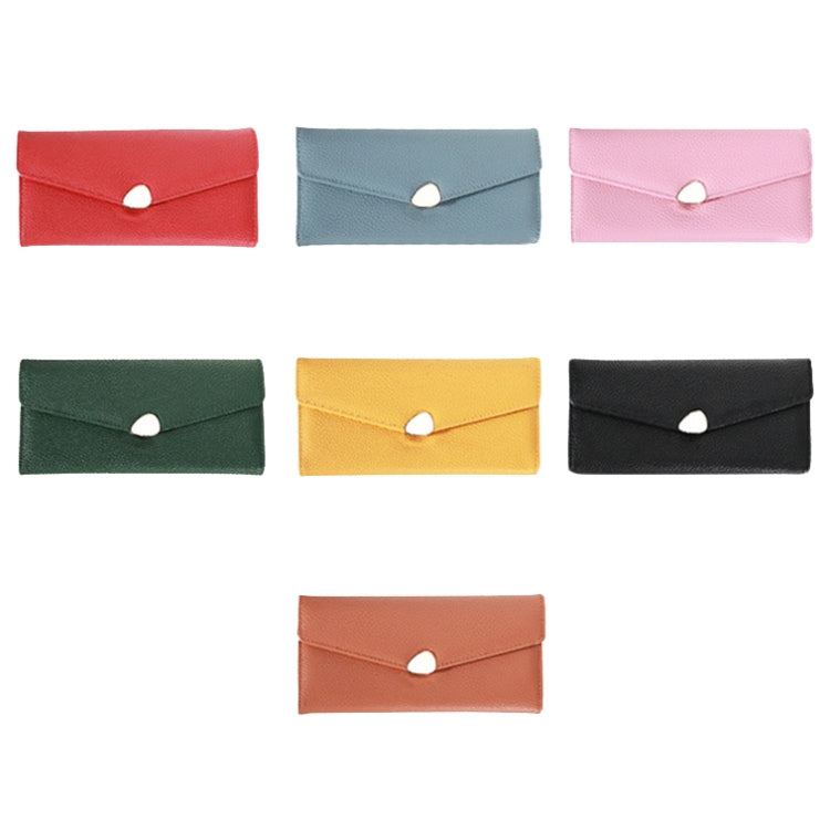 87P Litchi Pattern Multifunctional Large Capacity Wallet Phone Bag, Yellow, Green, Blue, Black, Pink, Red Wine, Brown