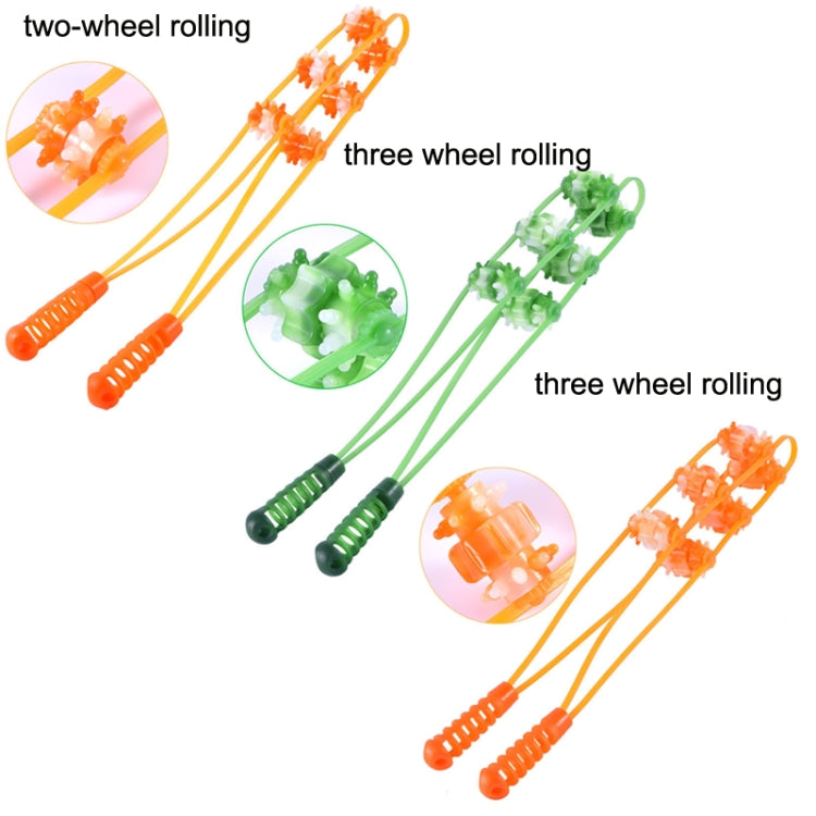 3PCS Plastic Back Puller Shoulder Waist Back Manual Roller Massager, Style:, Two Wheels (Yellow), Three Wheels (Green), Three Wheels (Yellow)