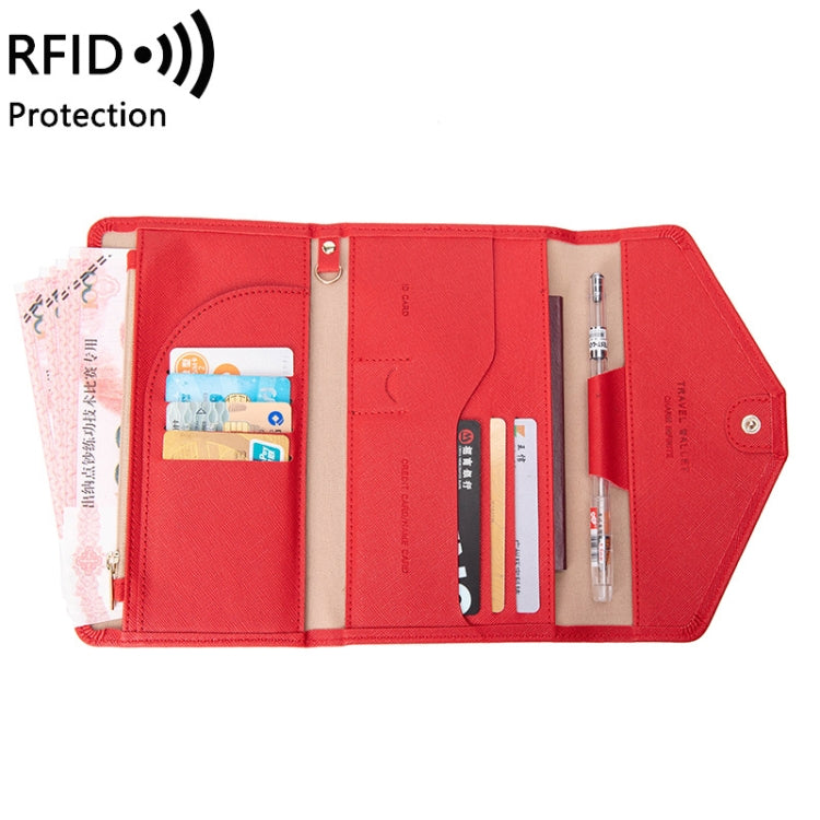 1655 RFID Anti-magnetic Anti-theft Passport Bag Document Bag Card Bag, Black, Orange, Deep Blue, Red, Pink, Dark Green, Light Green, Royal Blue, Rose Red, Grass Green