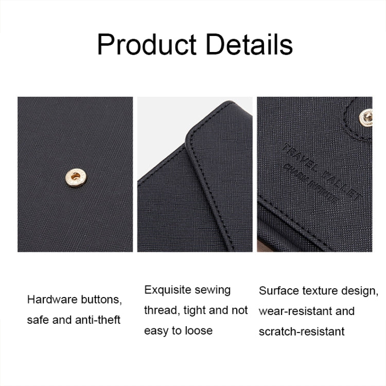1655 RFID Anti-magnetic Anti-theft Passport Bag Document Bag Card Bag, Black, Orange, Deep Blue, Red, Pink, Dark Green, Light Green, Royal Blue, Rose Red, Grass Green