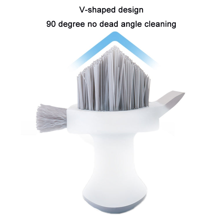 Bathroom Floor Corner Crevice Cleaning Brush, White Gray, Yellow Green