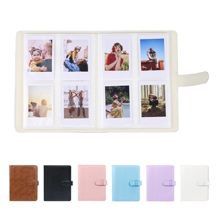 3 Inch PU Leather Retro Photo Album Photo Storage Commemorative Book, White, Pink, Purple, Blue, Black, Brown