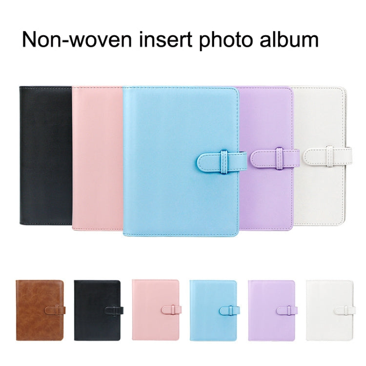 3 Inch PU Leather Retro Photo Album Photo Storage Commemorative Book, White, Pink, Purple, Blue, Black, Brown