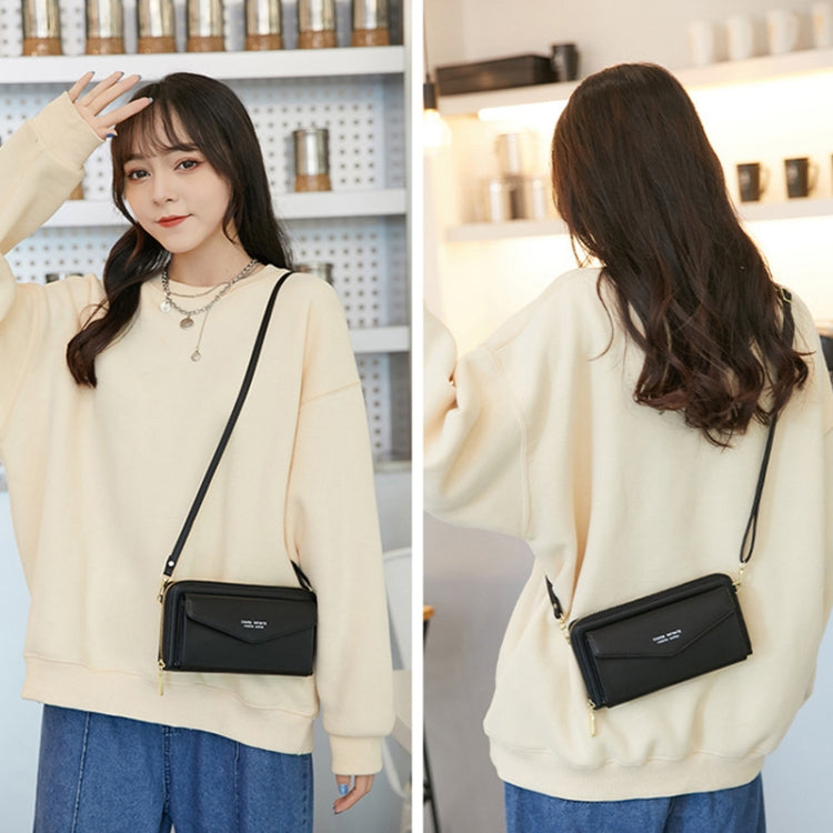 1665 RFID Anti-magnetic Anti-theft Touch Screen Cross-Body Phone Bag Card Holder, Black, Orange, Red Wine, Grey, Royal Blue, Pink