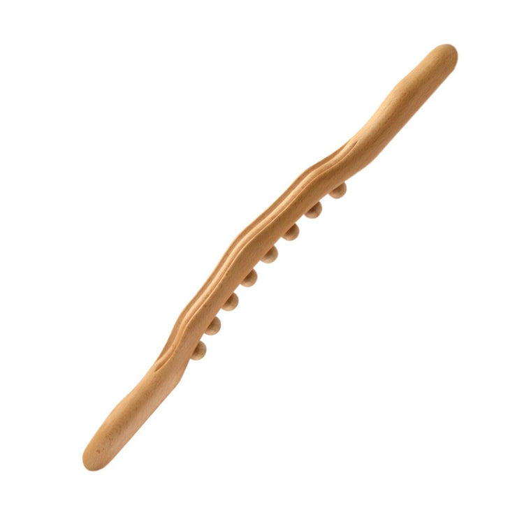 Eight-beaded Beech Wood Massage Stick Meridian Dredging Rolling Stick, 53cm 8 Beads