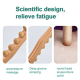 Eight-beaded Beech Wood Massage Stick Meridian Dredging Rolling Stick, 53cm 8 Beads
