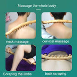 Eight-beaded Beech Wood Massage Stick Meridian Dredging Rolling Stick, 53cm 8 Beads