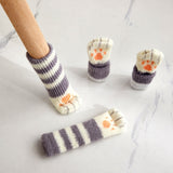 1 Set Double Knit Wear-Resisting Table Stool Leg Mute Protective Cover, Brown, Light Gray, Deep Gray, Black, Flower Brown, White, Light Coffee Deep Gray