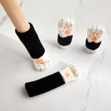 1 Set Double Knit Wear-Resisting Table Stool Leg Mute Protective Cover, Brown, Light Gray, Deep Gray, Black, Flower Brown, White, Light Coffee Black