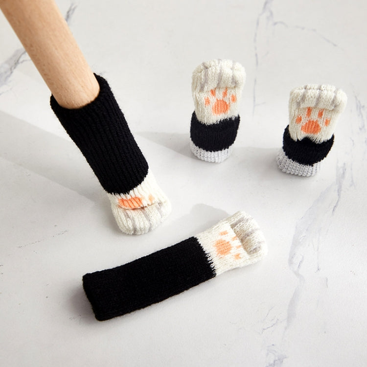 1 Set Double Knit Wear-Resisting Table Stool Leg Mute Protective Cover, Brown, Light Gray, Deep Gray, Black, Flower Brown, White, Light Coffee Black