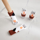 1 Set Double Knit Wear-Resisting Table Stool Leg Mute Protective Cover, Brown, Light Gray, Deep Gray, Black, Flower Brown, White, Light Coffee White