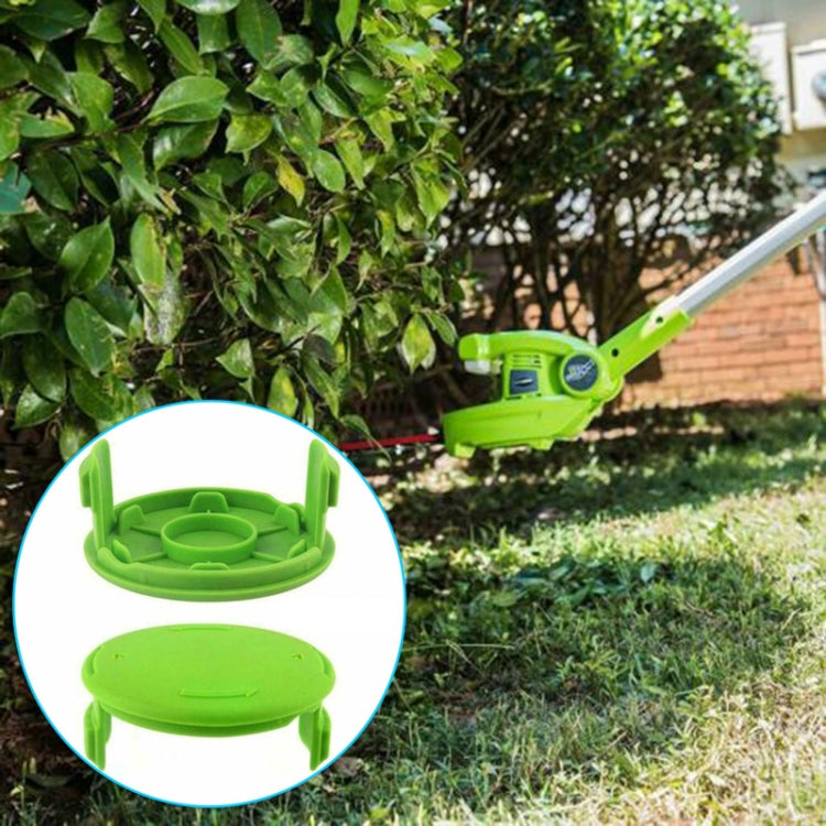 2PCS GK04 Cordless Weeder Lawn Mower Spool Cover For Greenworks, Green, Black