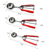 304 Stainless Steel Silicone Handle Ice Cream Scoop, Diameter, 4cm, 5cm, 6cm