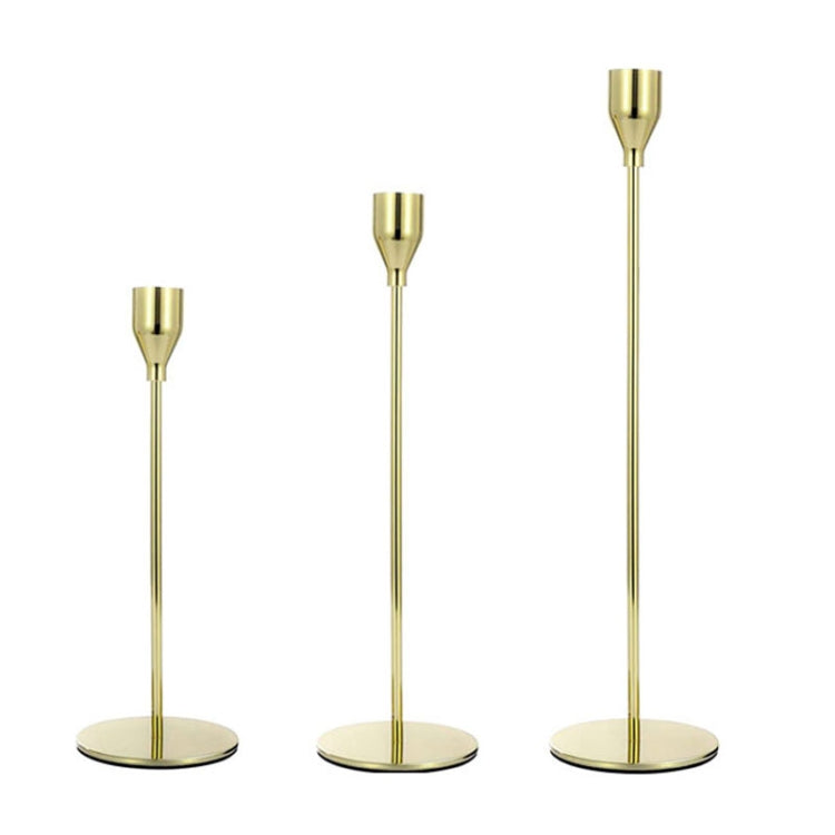 3 PCS / Set Home Decoration Wedding Wrought Iron Candle Holder, Style:, 3 PCS / Set Thick Bottom (Gold), 3 PCS / Set Thick Bottom (Rose Red), 3 PCS / Set Thick Bottom (Silver), 3 PCS / Set Thin Bottom (Black), 3 PCS / Set Thin Bottom (Imitation Gold)  ... 3 PCS Set Thin Bottom (Imitation Gold)