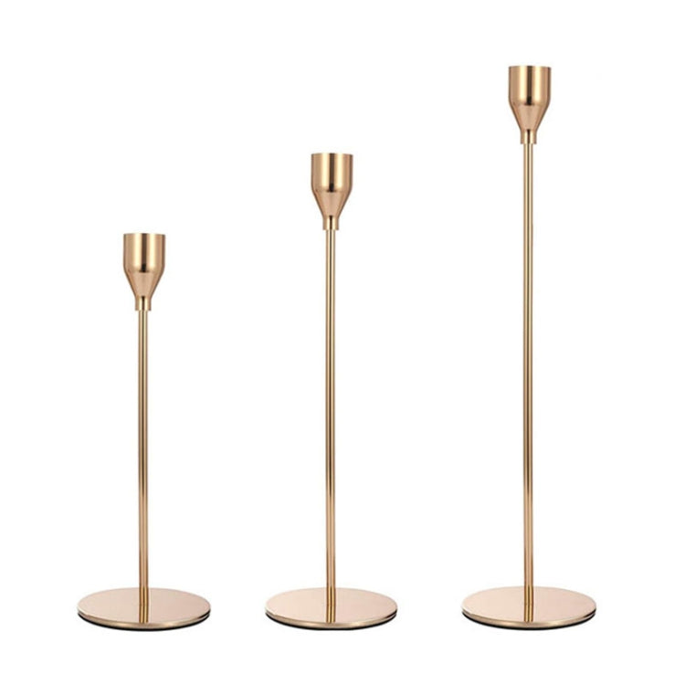 3 PCS / Set Home Decoration Wedding Wrought Iron Candle Holder, Style:, 3 PCS / Set Thick Bottom (Gold), 3 PCS / Set Thick Bottom (Rose Red), 3 PCS / Set Thick Bottom (Silver), 3 PCS / Set Thin Bottom (Black), 3 PCS / Set Thin Bottom (Imitation Gold)  ... 3 PCS Set Thin Bottom (Gold)