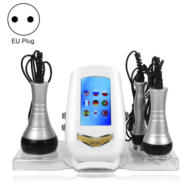 3-in-1 40K Ultrasonic Fat Blasting Device Radio Frequency Beauty Device, Metal Handle, Plastic Handle Metal Handle EU Plug