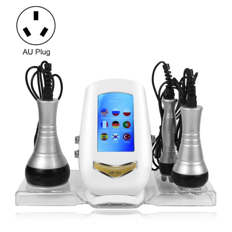 3-in-1 40K Ultrasonic Fat Blasting Device Radio Frequency Beauty Device, Metal Handle, Plastic Handle Metal Handle AU Plug