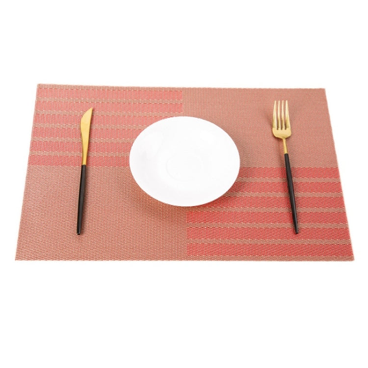 2 PCS PVC Table Top Thermal Insulation Placemat, Red, Coffee, Blue, Grey Red