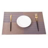 2 PCS PVC Table Top Thermal Insulation Placemat, Red, Coffee, Blue, Grey Blue