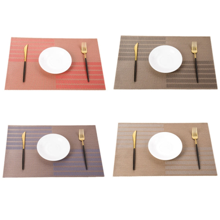2 PCS PVC Table Top Thermal Insulation Placemat, Red, Coffee, Blue, Grey