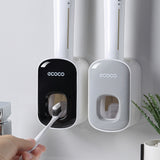 ECOCO E1922 Children Adult Double Position Automatic Toothpaste Squeezing Device, E1922 Black, E1922 Grey
